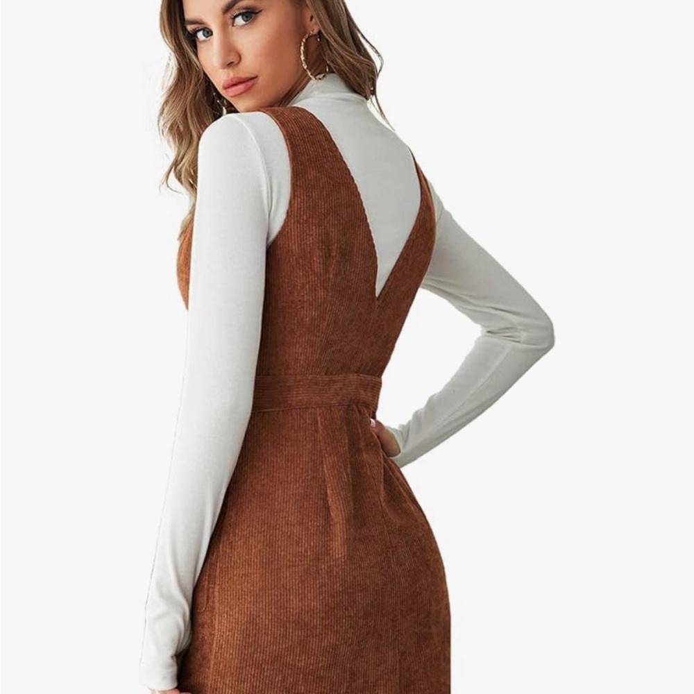 SHEIN BROWN CORDUROY DRESS SIZE 6